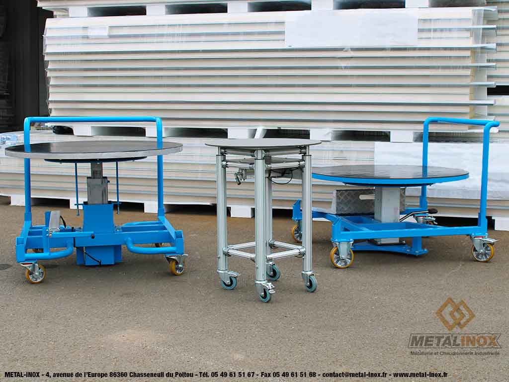 Tables élévatrices manuelles & rotatives Leanconcept, à manivelle et à pompe à pied - METALINOX