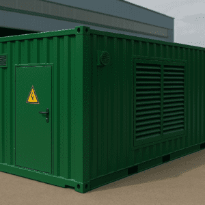 container electrique telecom onduleur shelter vert metalinox