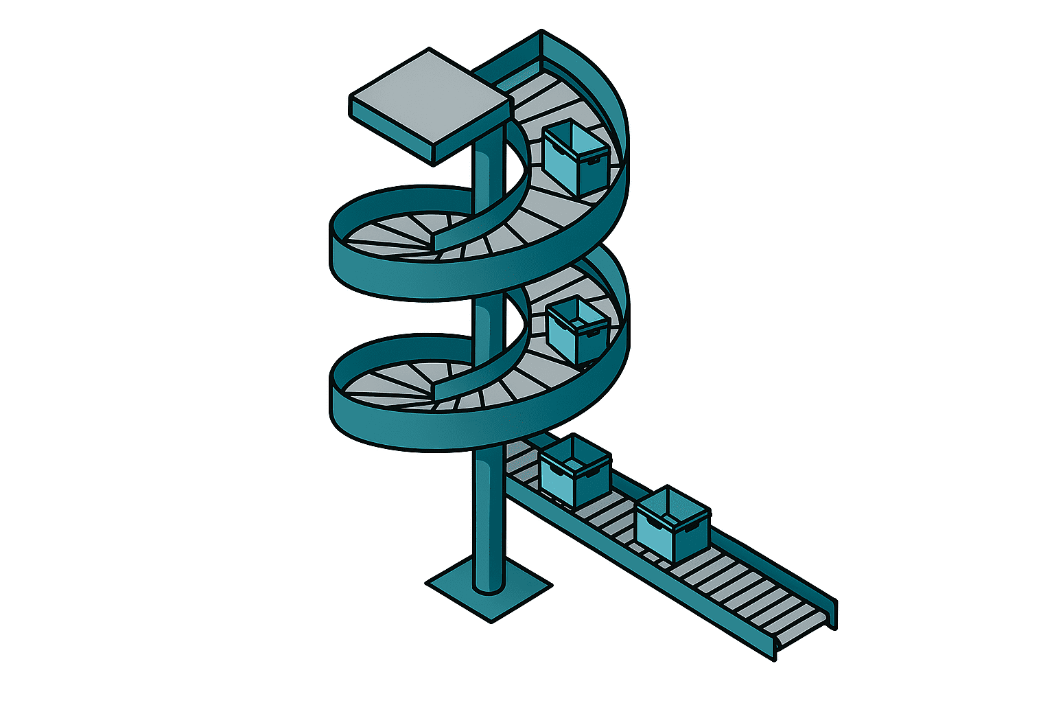 convoyeur helicoidal industriel spirale illustration isométrique convoyeur helicoidal industriel spirale illustration isométrique