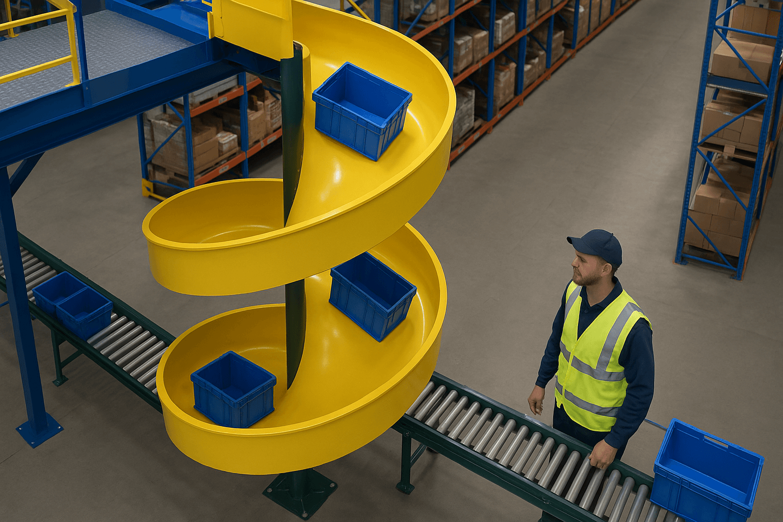 convoyeur helicoidal toboggan logistique drive surpermarche convoyeur helicoidal toboggan logistique drive surpermarche