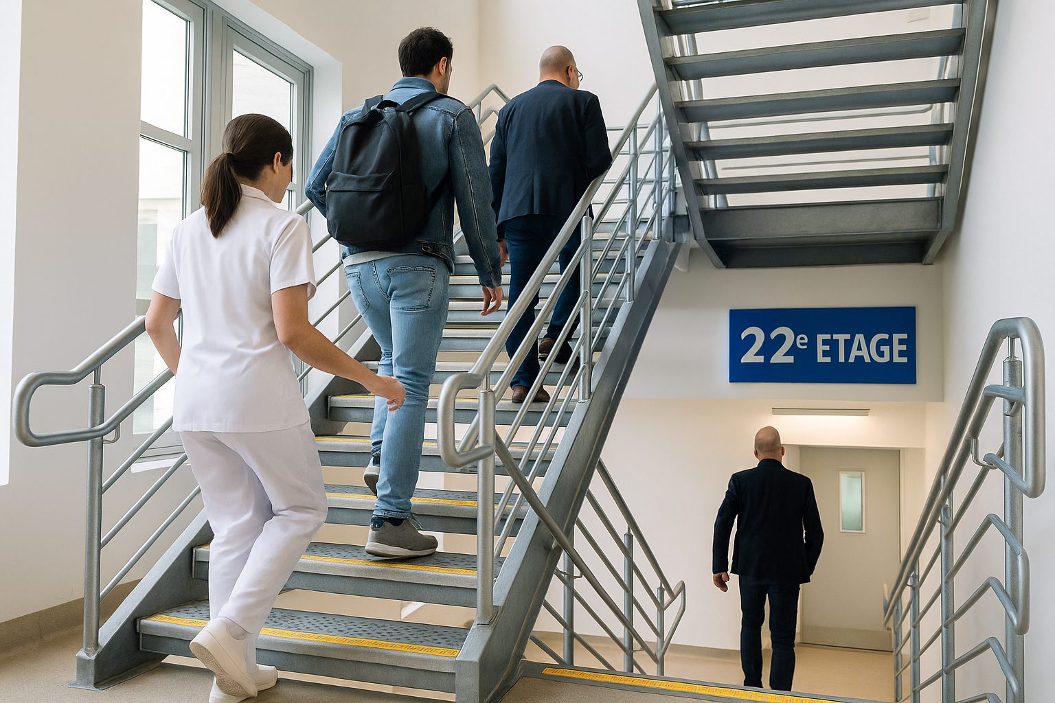escalier metallique erp marche anti derapante