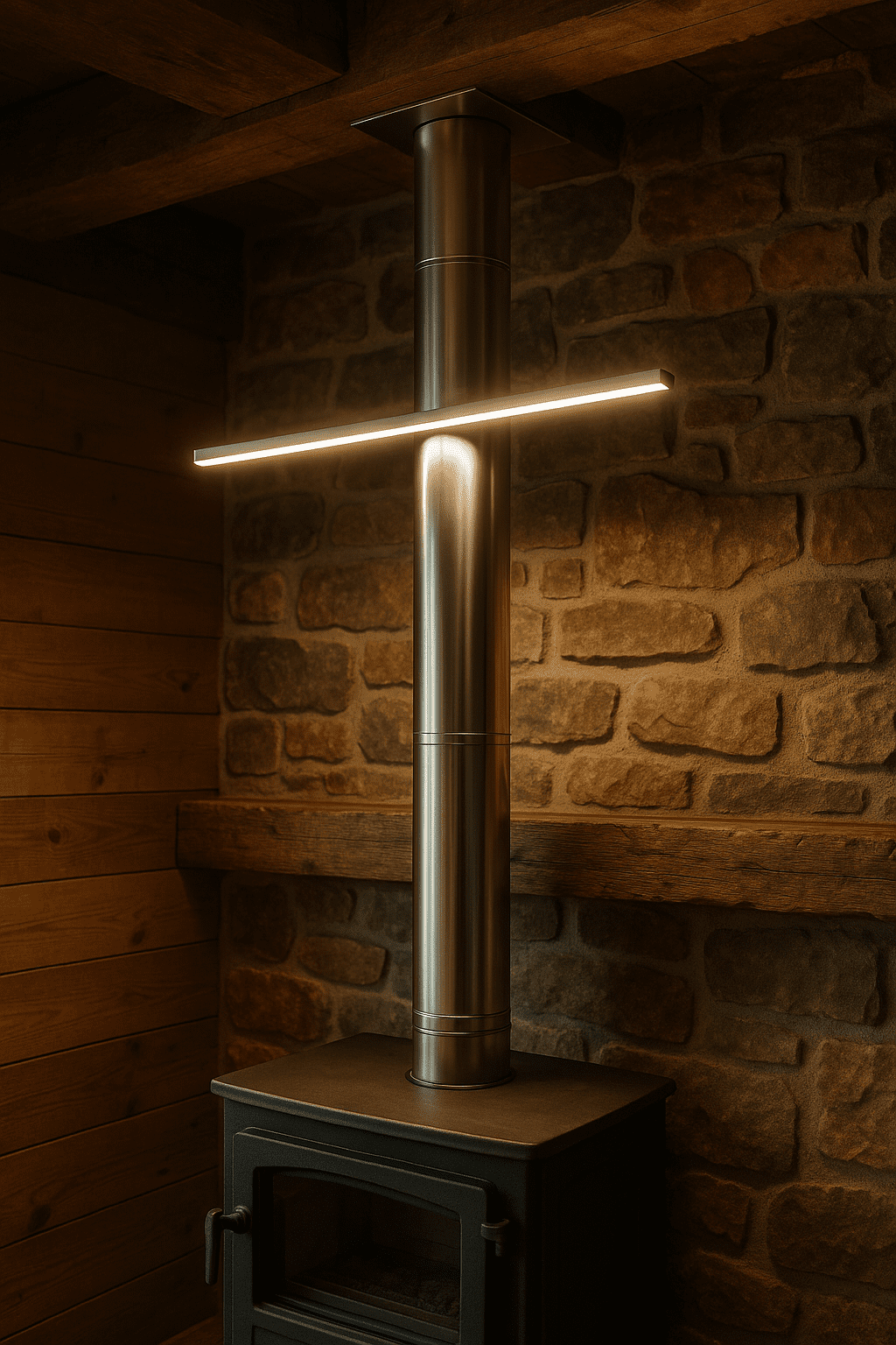 rampe led sur tube inox