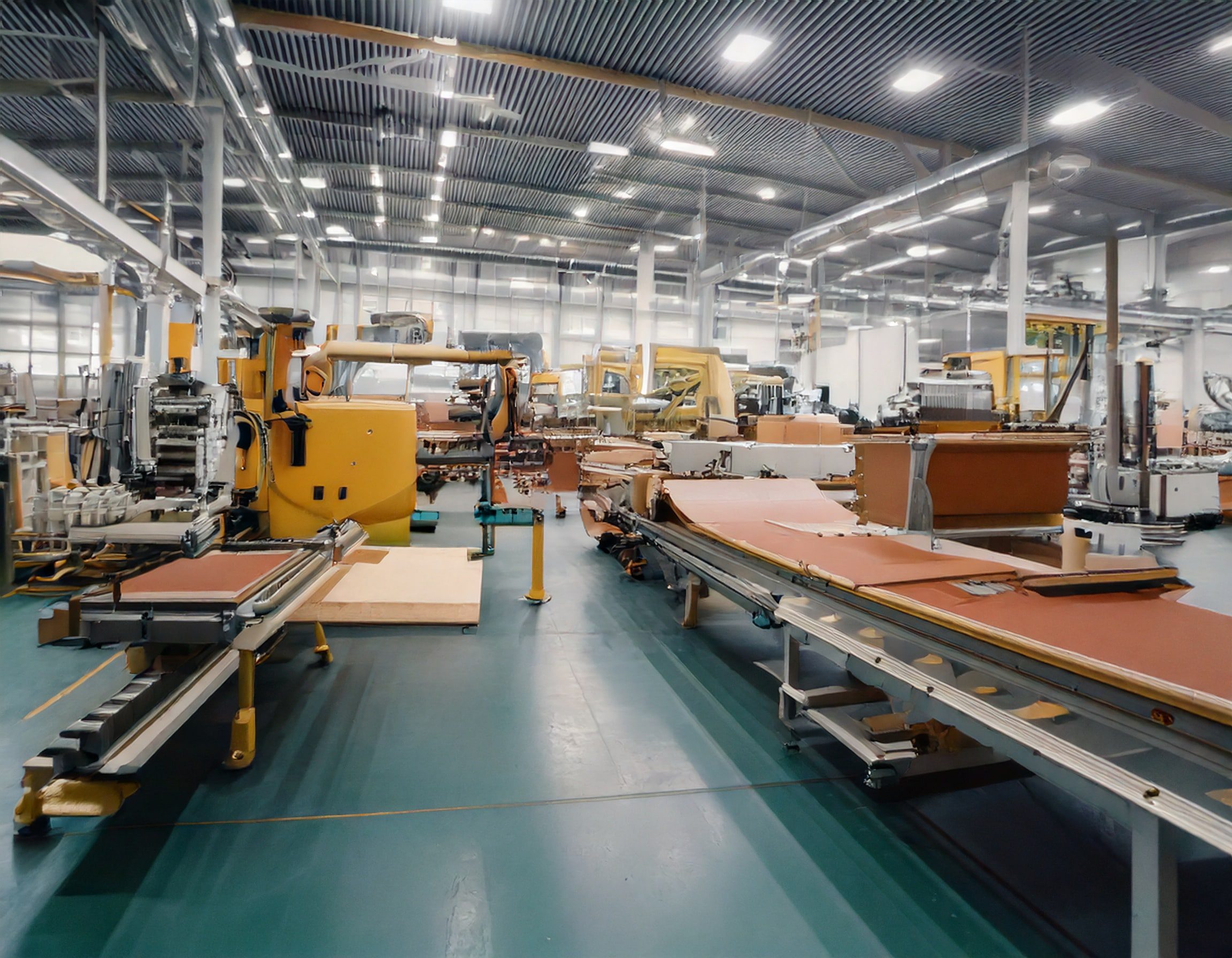 mobilier lean manufacturing sur une chaine de production