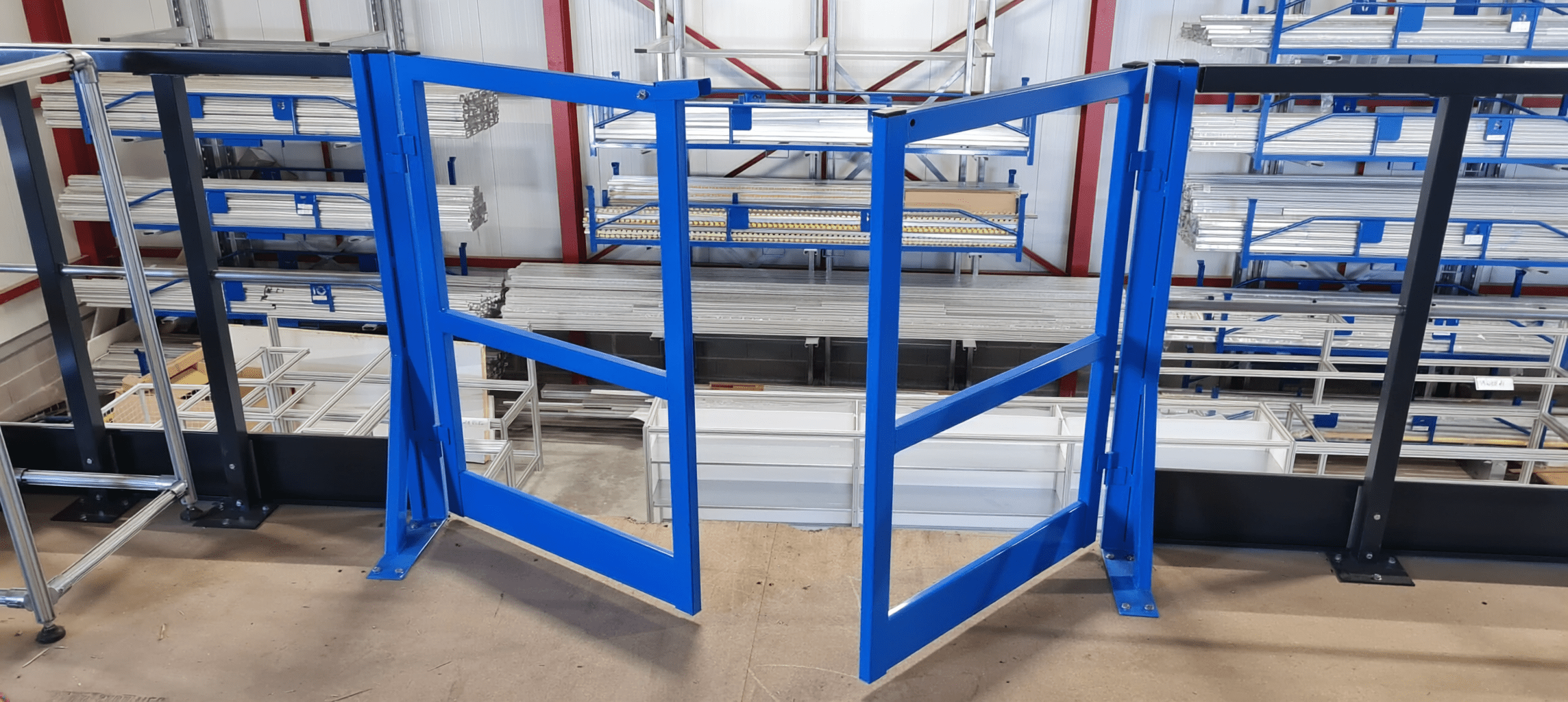 barrière écluse basculante de couleur bleu