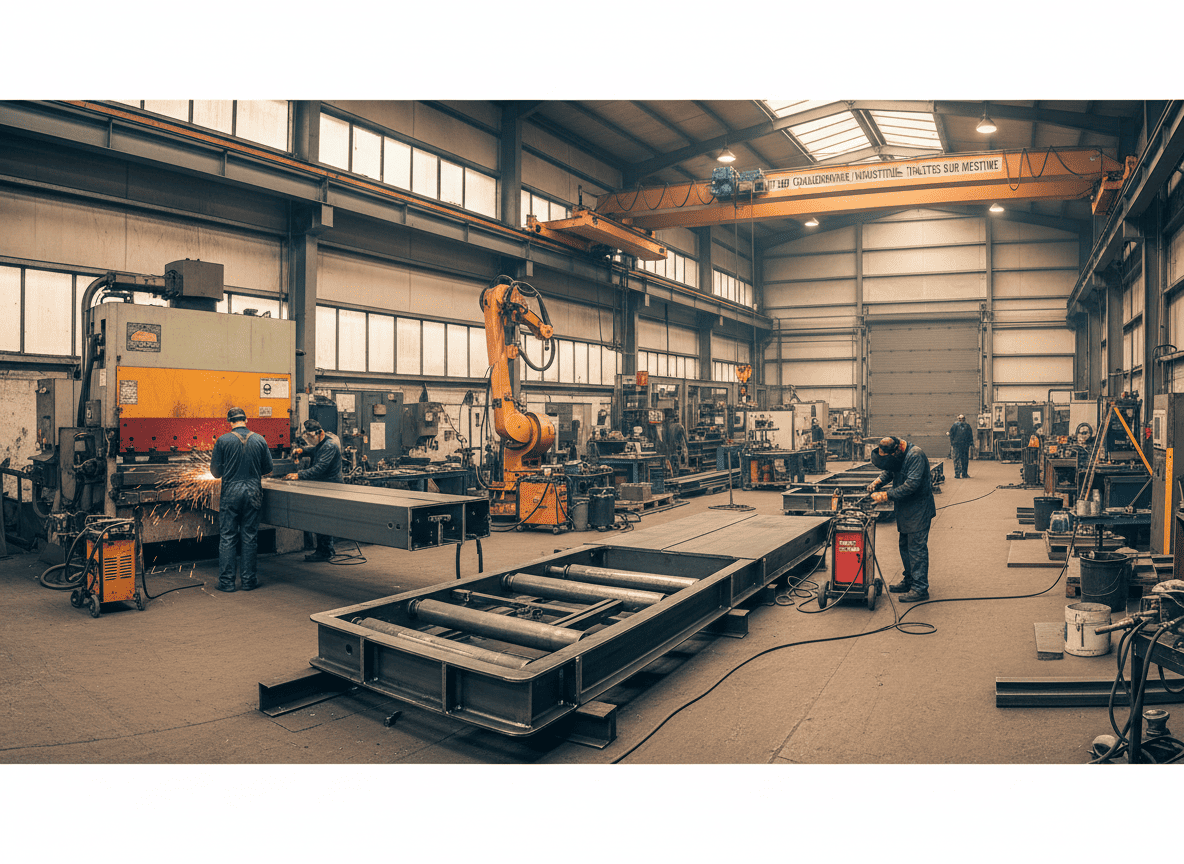 atelier de chaudronnerie industrielle qui fabrique un tiroir à palette