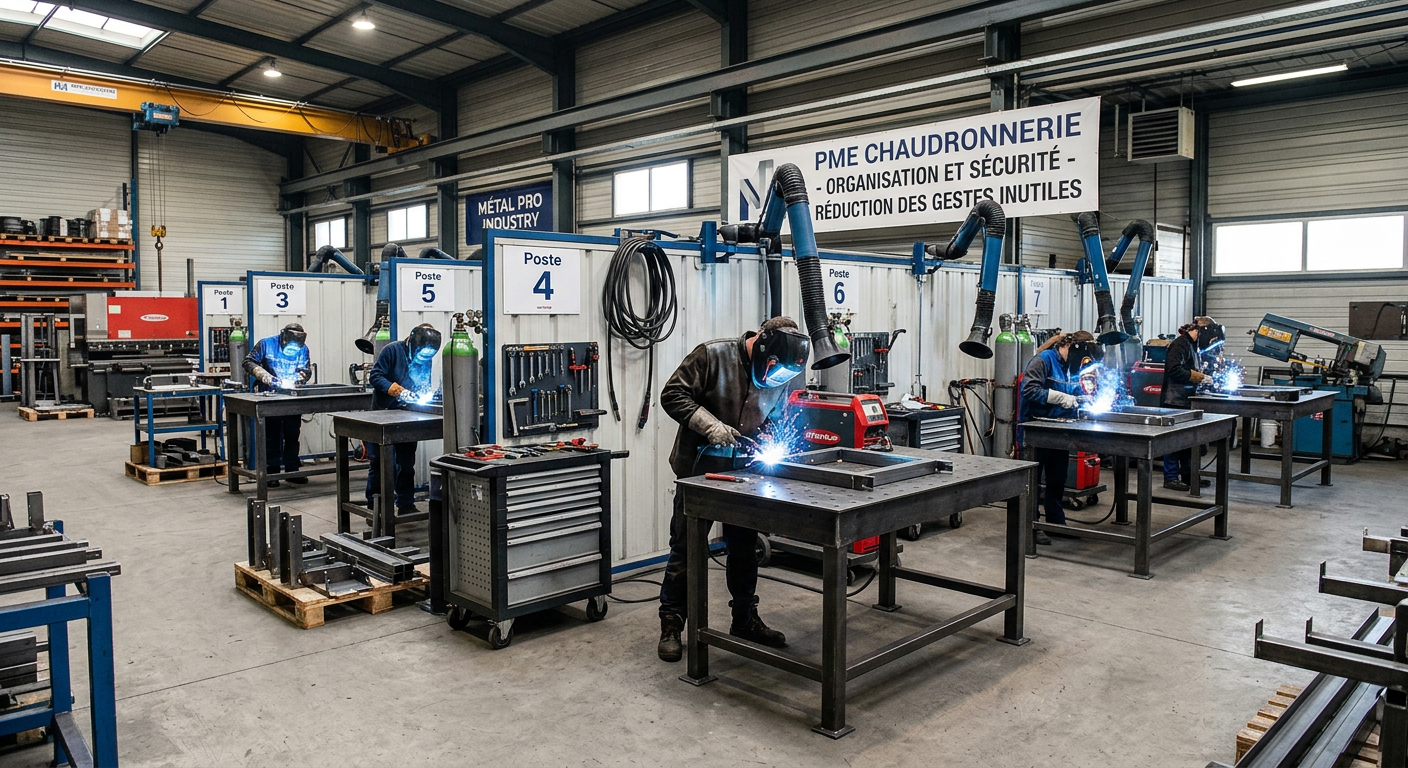 Réduction des gestes inutiles en atelier de chaudronnerie, type PME